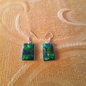Green Ammolite Earrings
